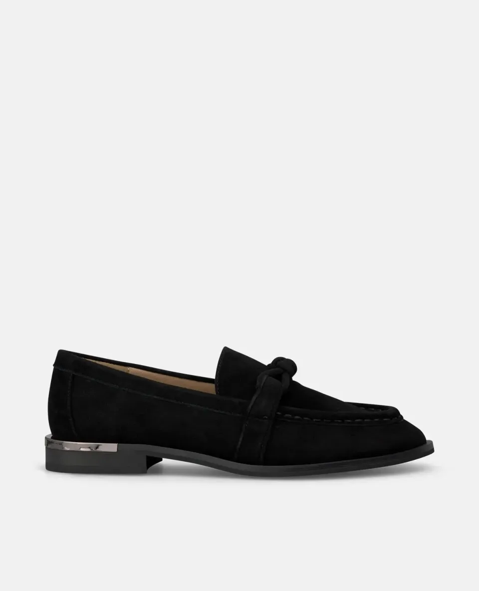 Alma en Pena I250204 mocassin cuir nœud noir