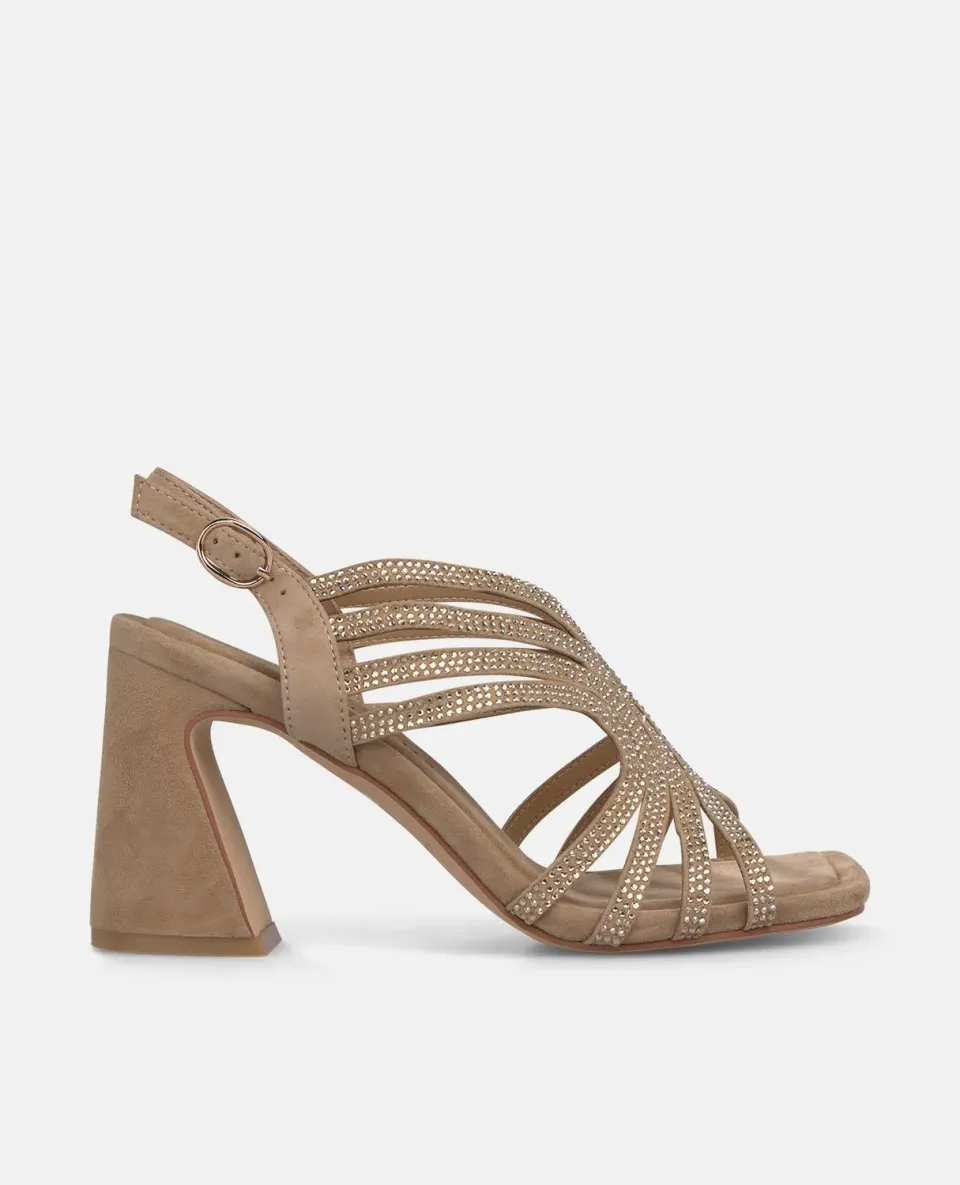 Alma en Pena I250099 sandales camel strass talon 8,3 cm