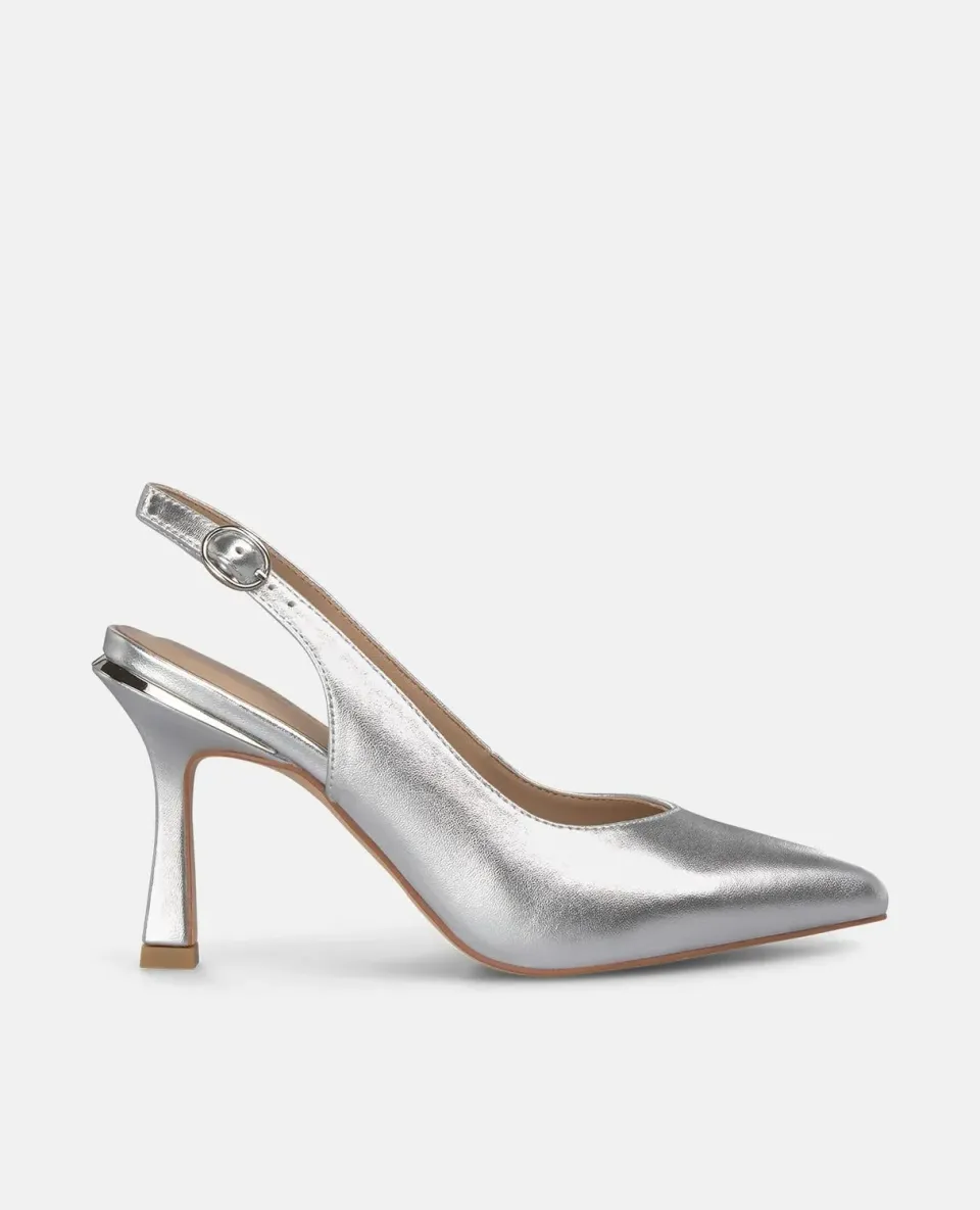 Alma en Pena I250390 escarpins argentés talon 9 cm cuir