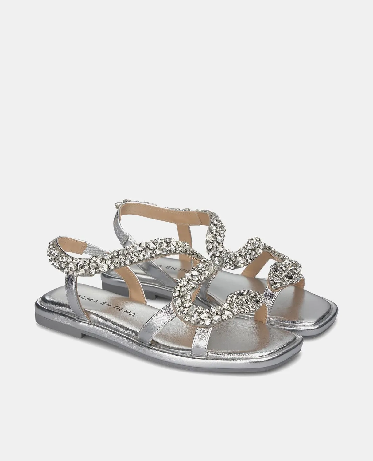 Alma en Pena V240820 sandales plates argent strass