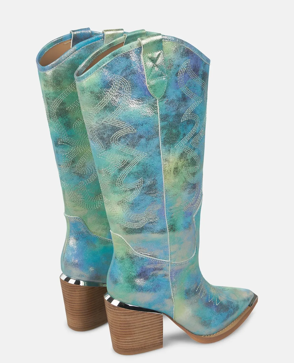 Alma en Pena V250100 bottes cowboy turquoise talon 8 cm