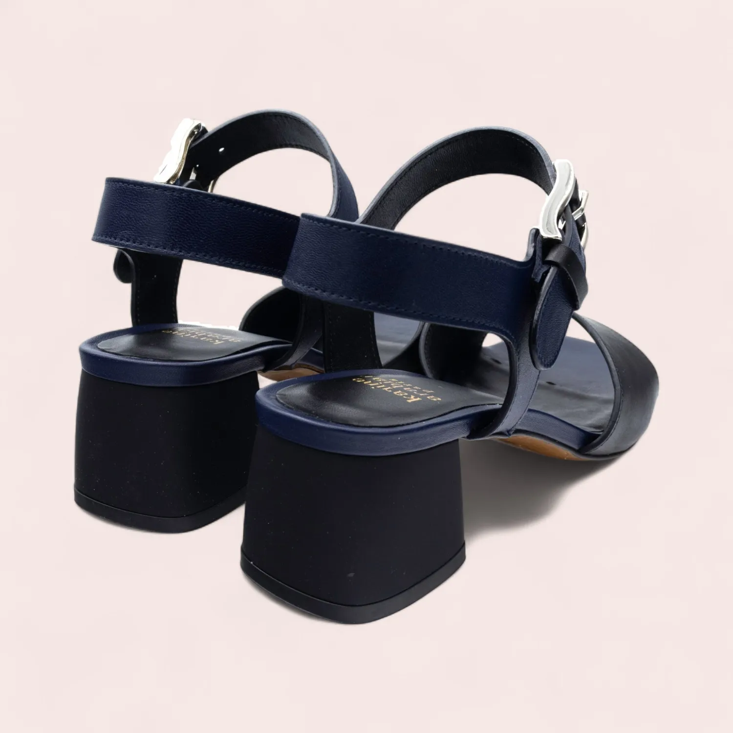 Karine Arabian Rebecca Sandale Cuir Noir Talon 50mm