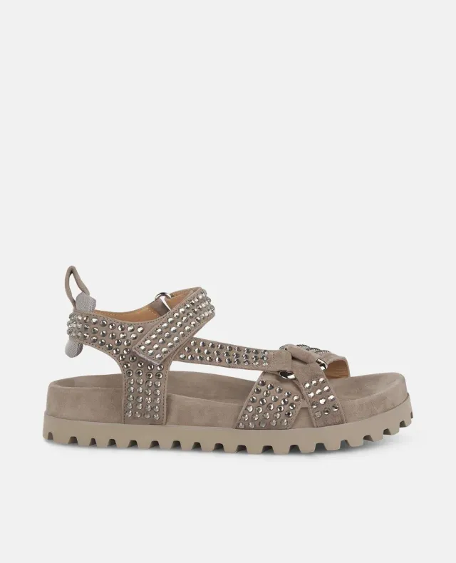 Alma en Pena V251703 sandales taupe cuir strass