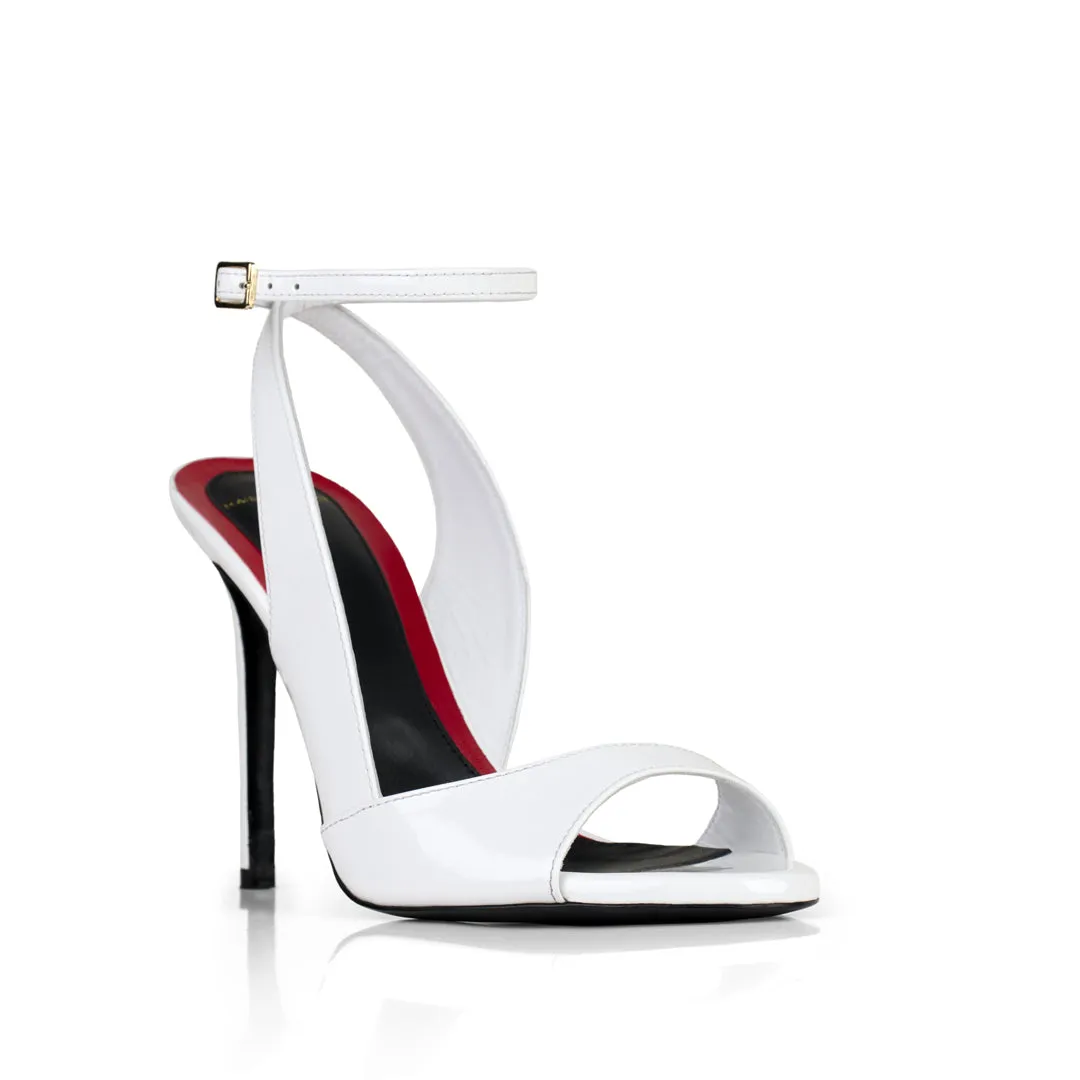 Maison Ernest Flavien 100 sandales cuir vernis blanc