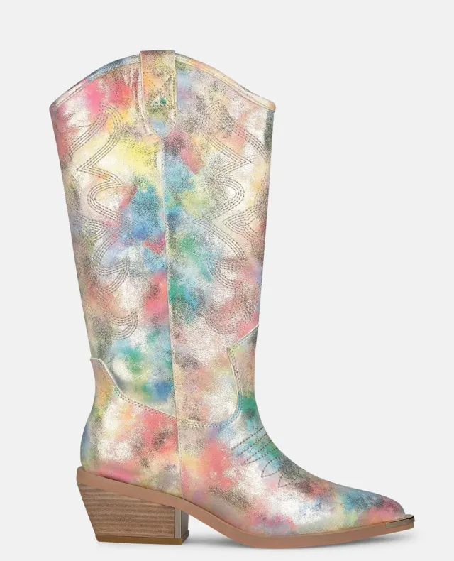 Alma en Pena V260254 bottes cowboy rose cuir 5 cm