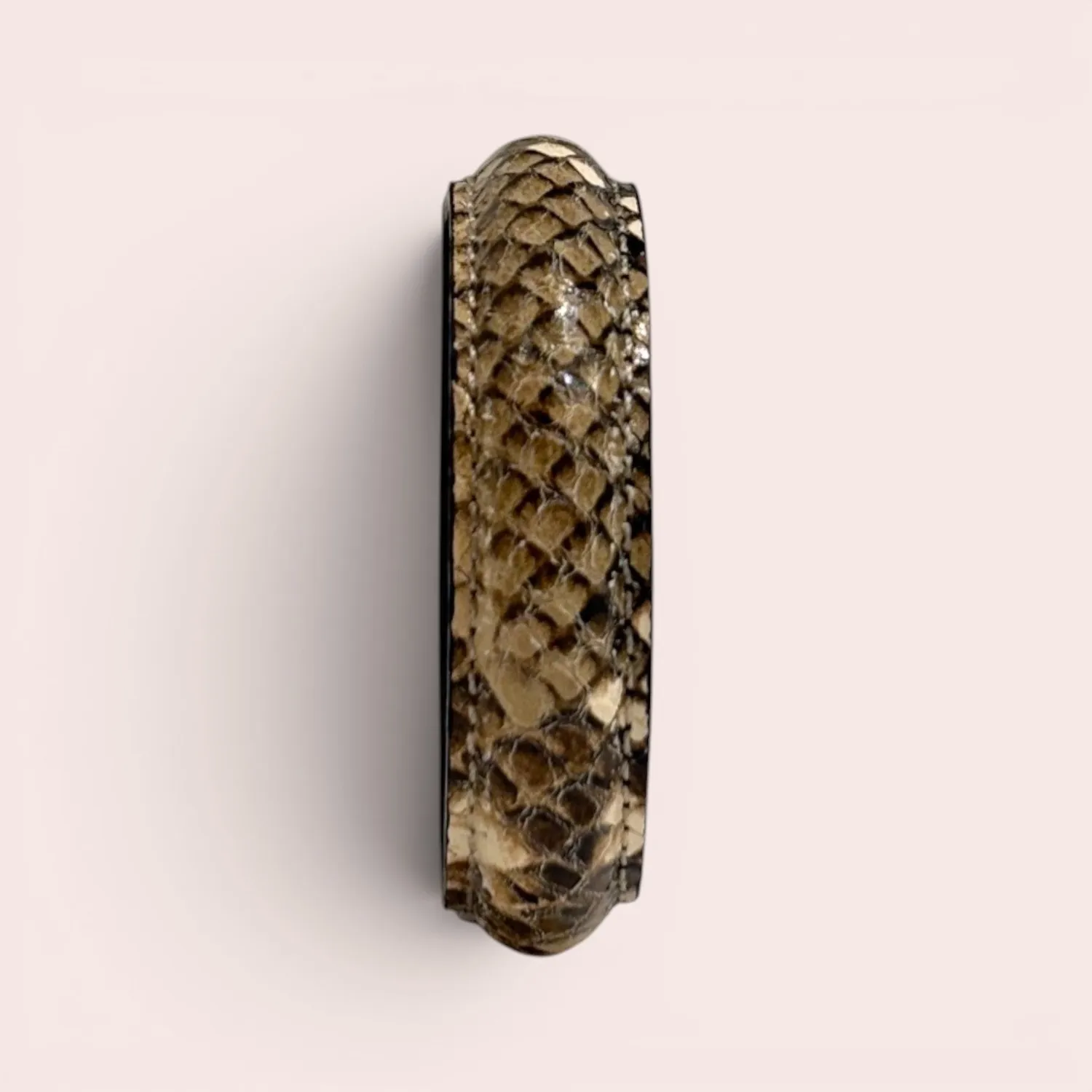Karine Arabian Jonc bracelet cuir serpent ivoire taupe