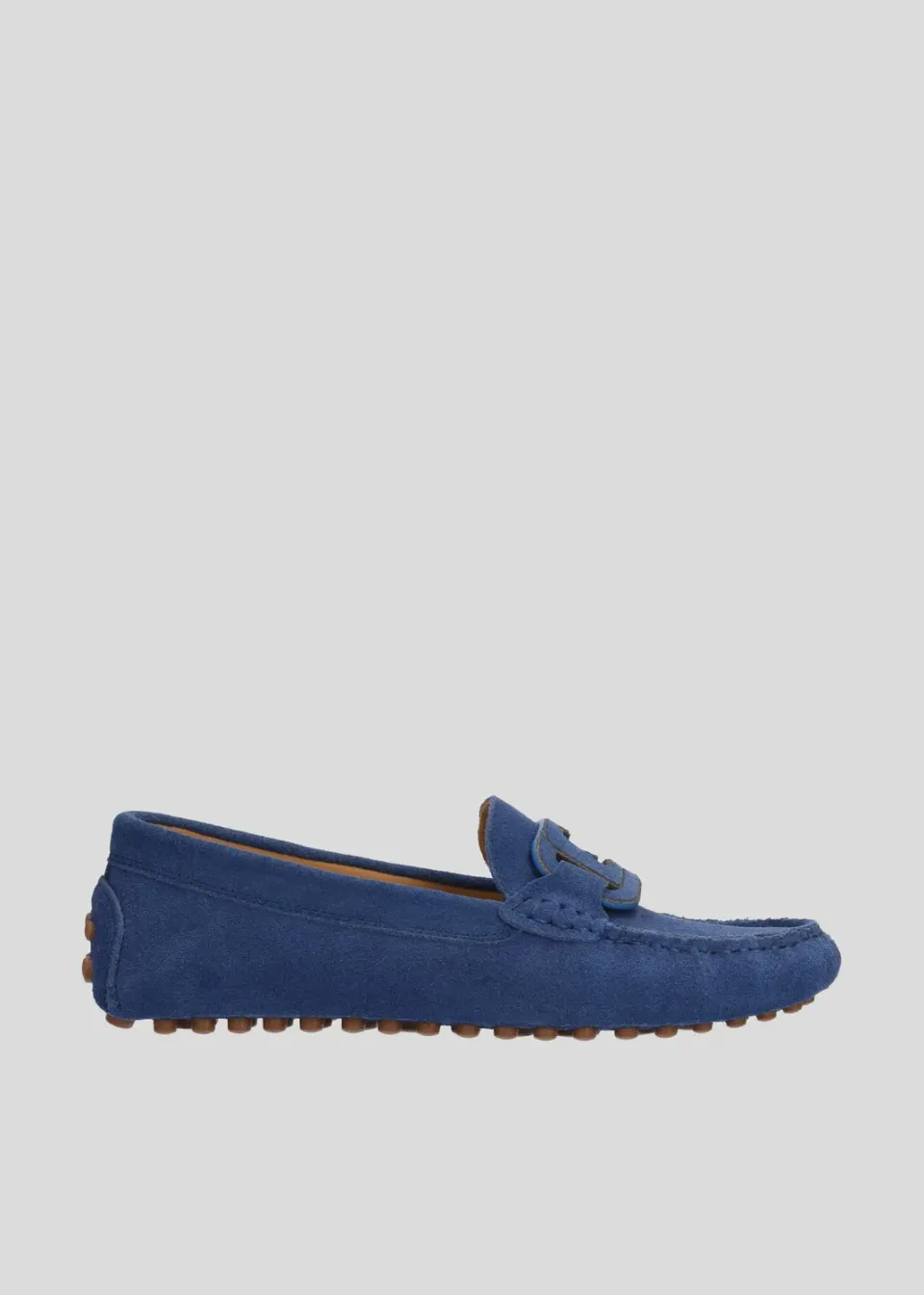 Lola Cruz Margarida mocassins marine cuir plat