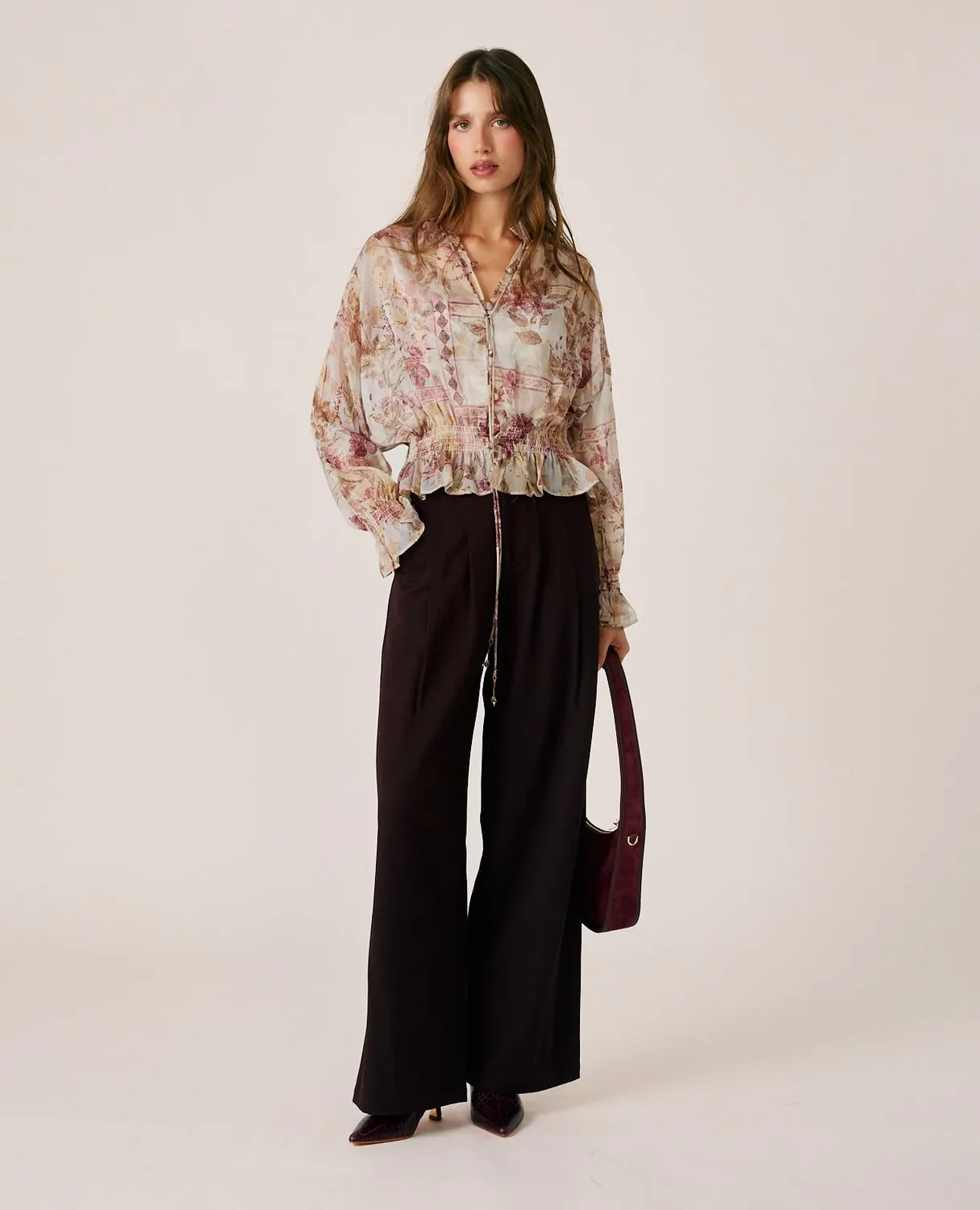 Alma en Pena I26CL0509 blouse rose floral gaze