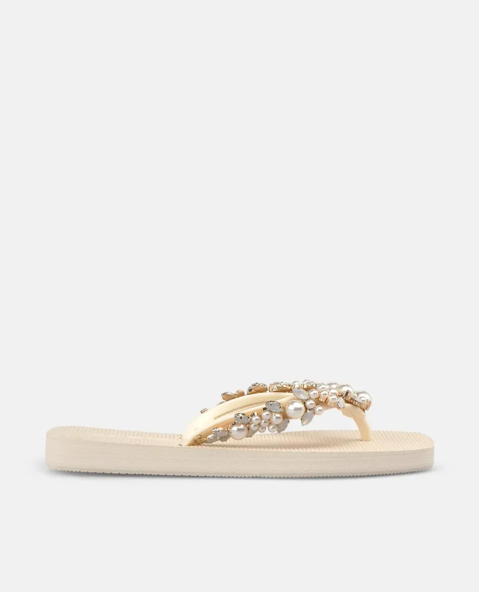 Alma en Pena V269008 Summer White tongs blanc plat 2 cm