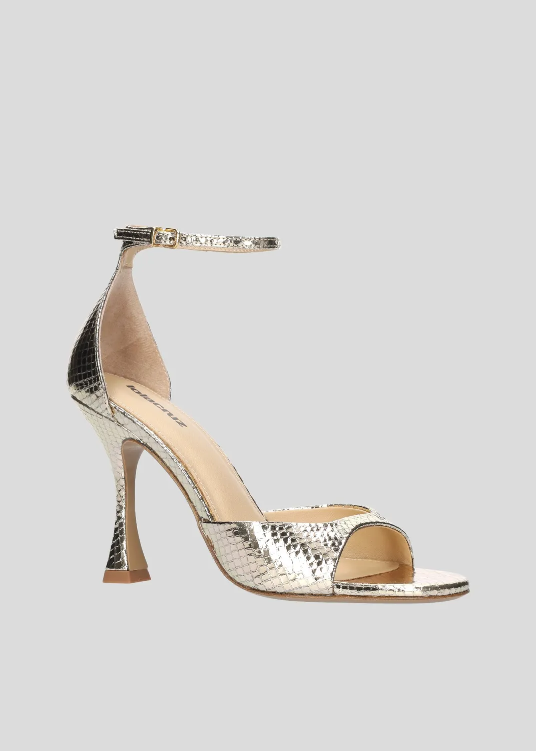 Lola Cruz Kumala 95 sandales platine talon 9,5 cm