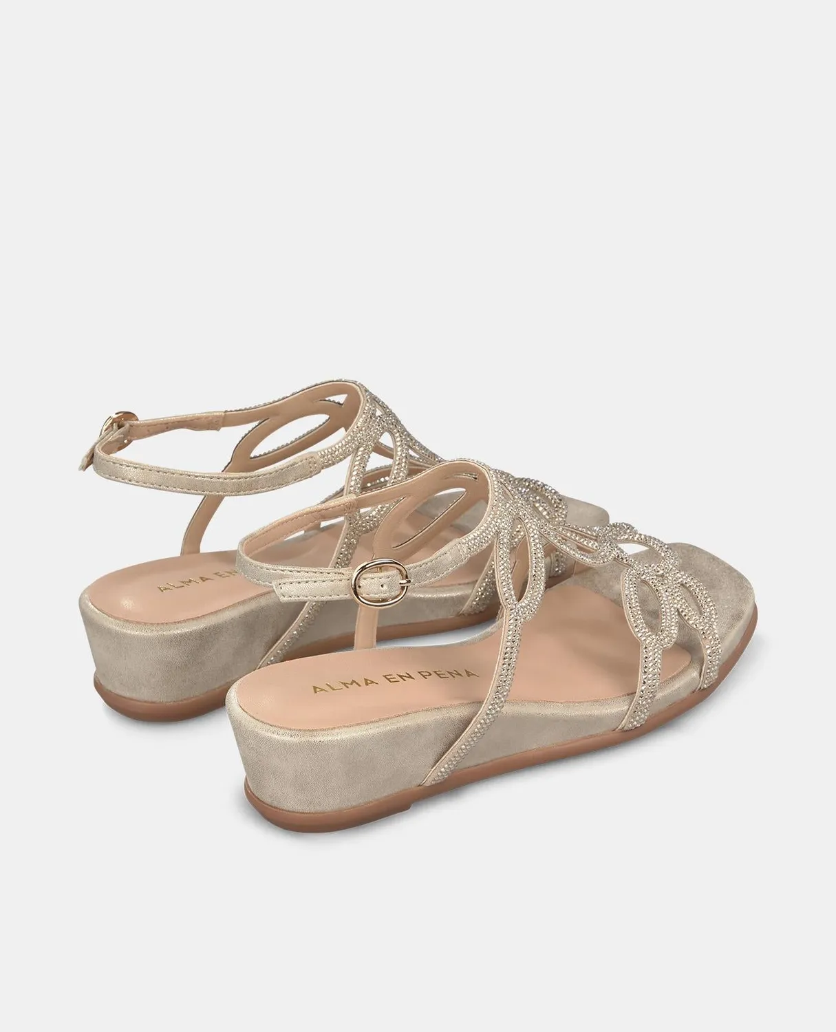 Alma en Pena V2551774 sandale dorée compensée 4,5 cm