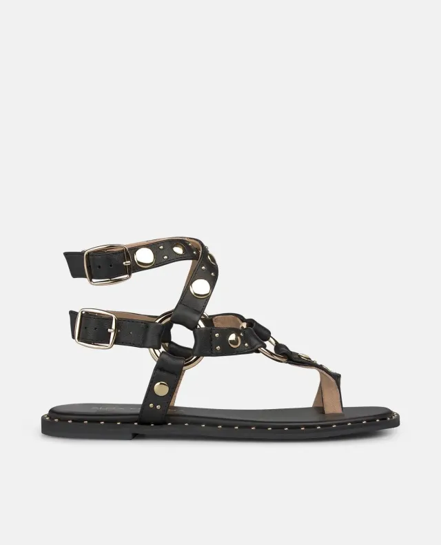 Alma en Pena V268211 Sandales Plates T-Strap Noir
