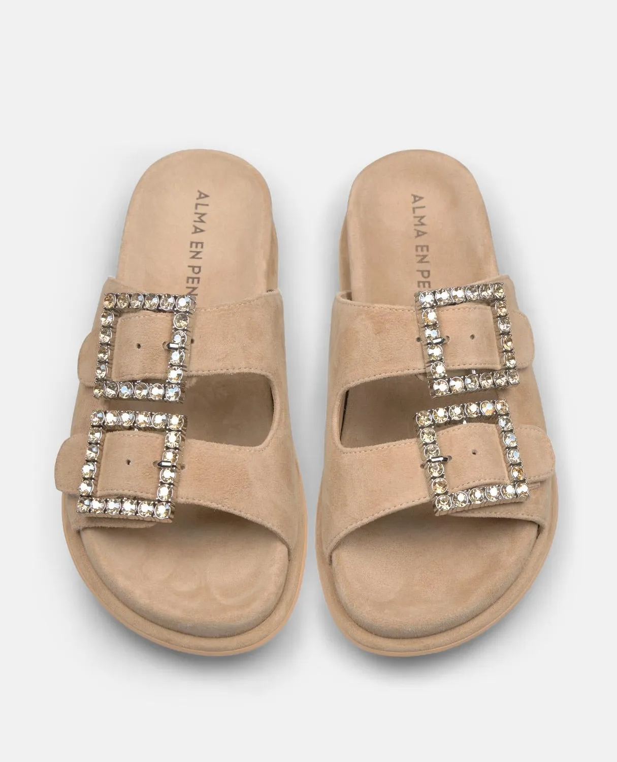 Alma en Pena V251652 sandale plate beige cuir
