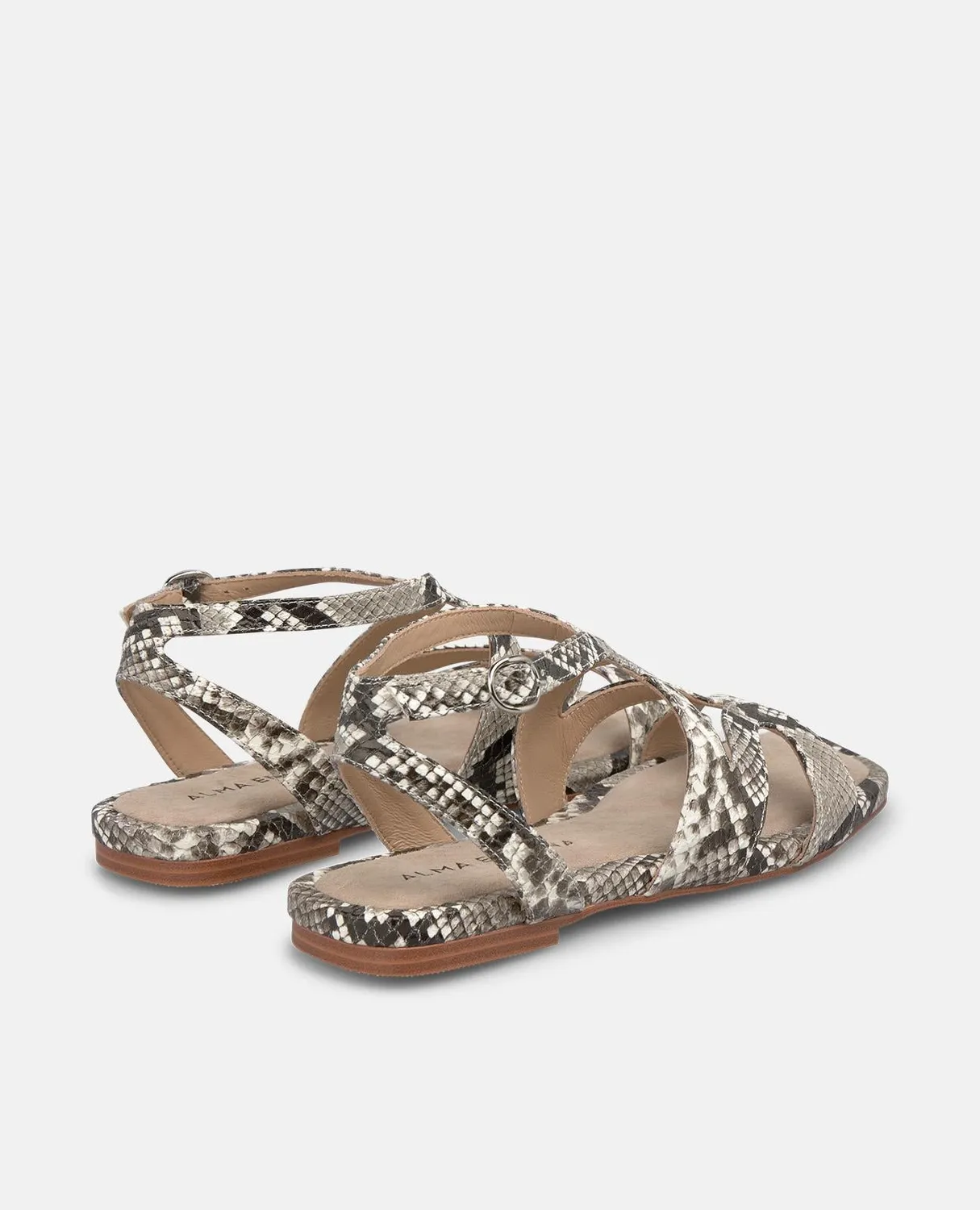 ALMA EN PENA V268425 sandales plates serpent marron