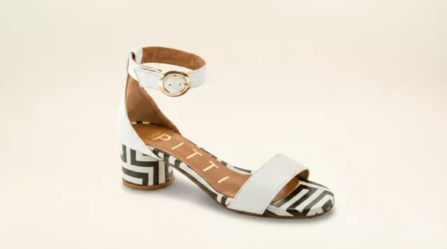 Matteo Pitti Dory Optical sandales blanc talon bloc