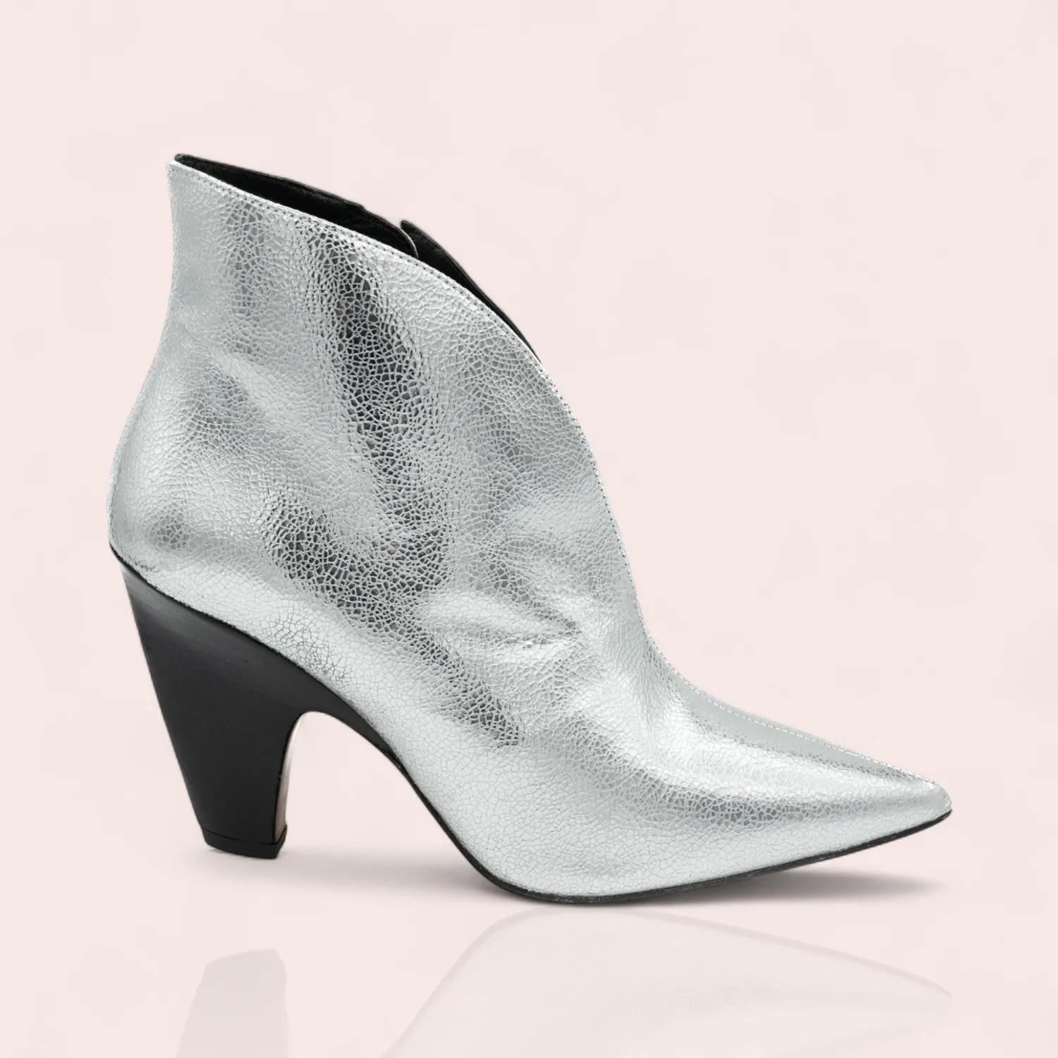 Karine Arabian Goncourt bottines cuir or bleu 85mm