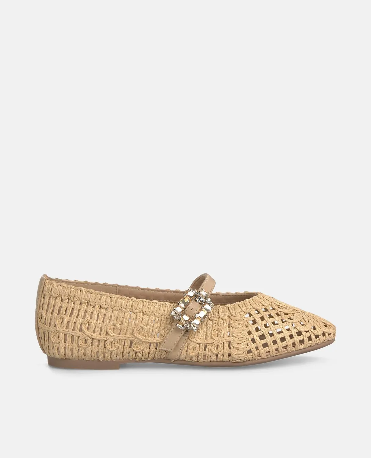 Alma en Pena V261201 ballerines rafia beige pointues