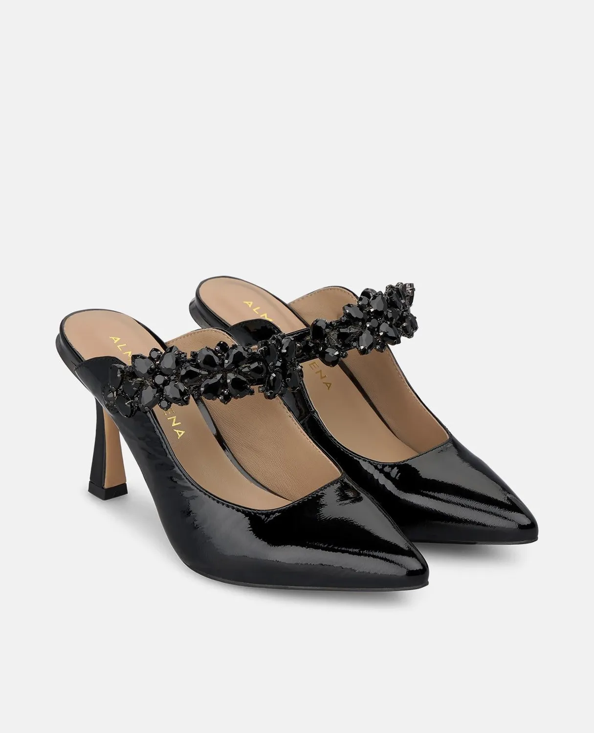 Alma en Pena I260252 escarpins vernis noirs bride 8 cm