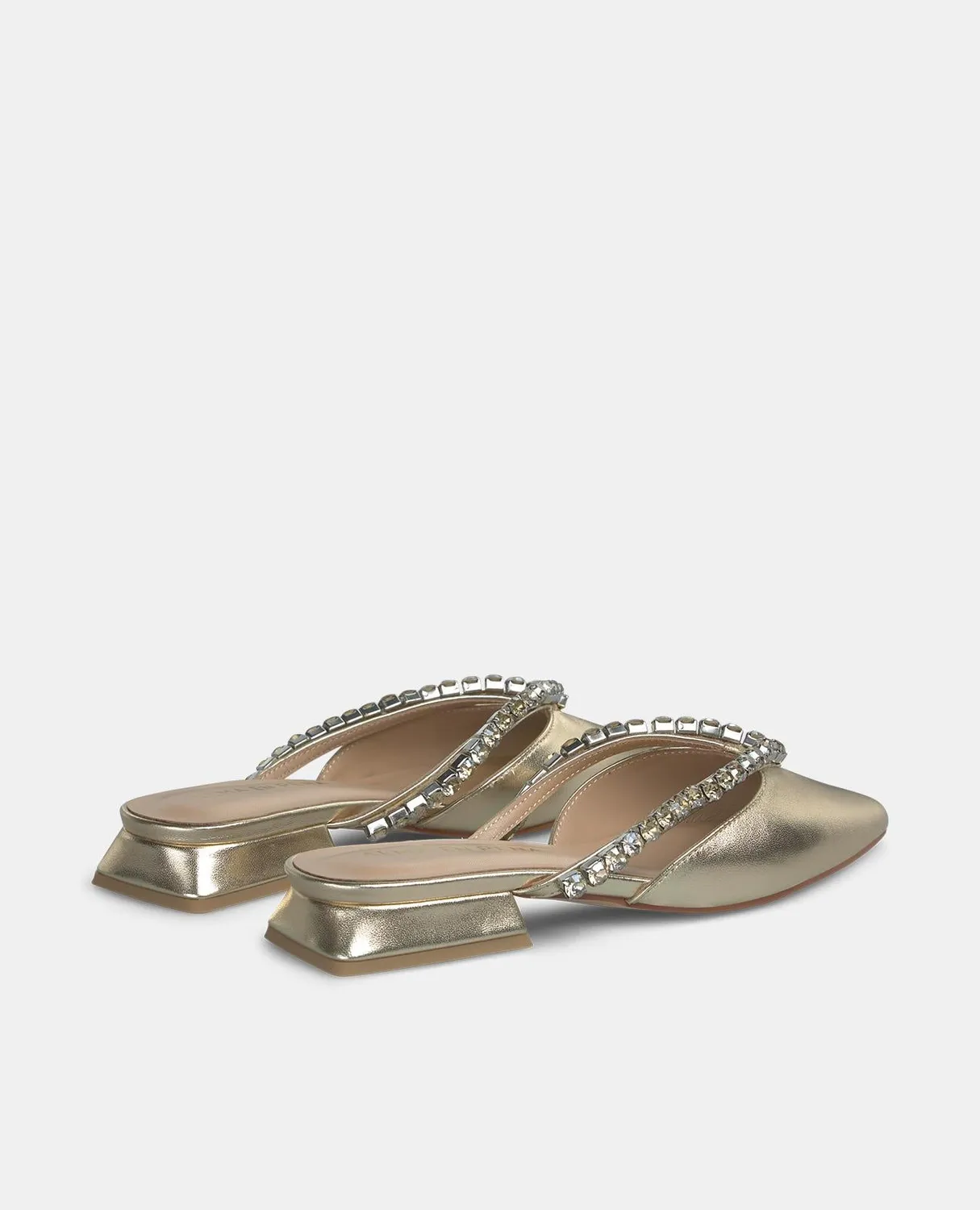 Alma en Pena V250485 mule dorée strass 2 cm
