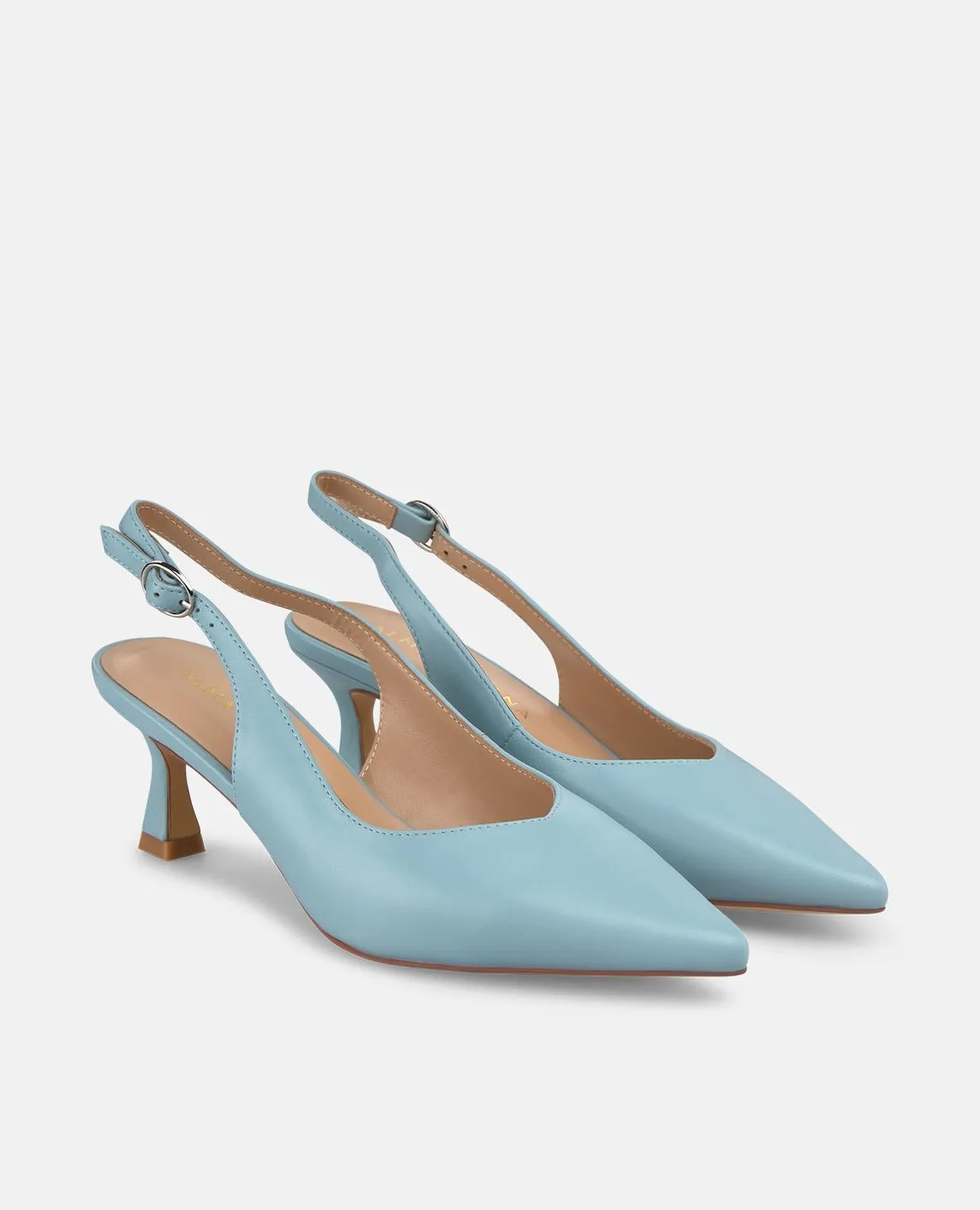Alma en Pena V250650 escarpins slingback bleu cuir