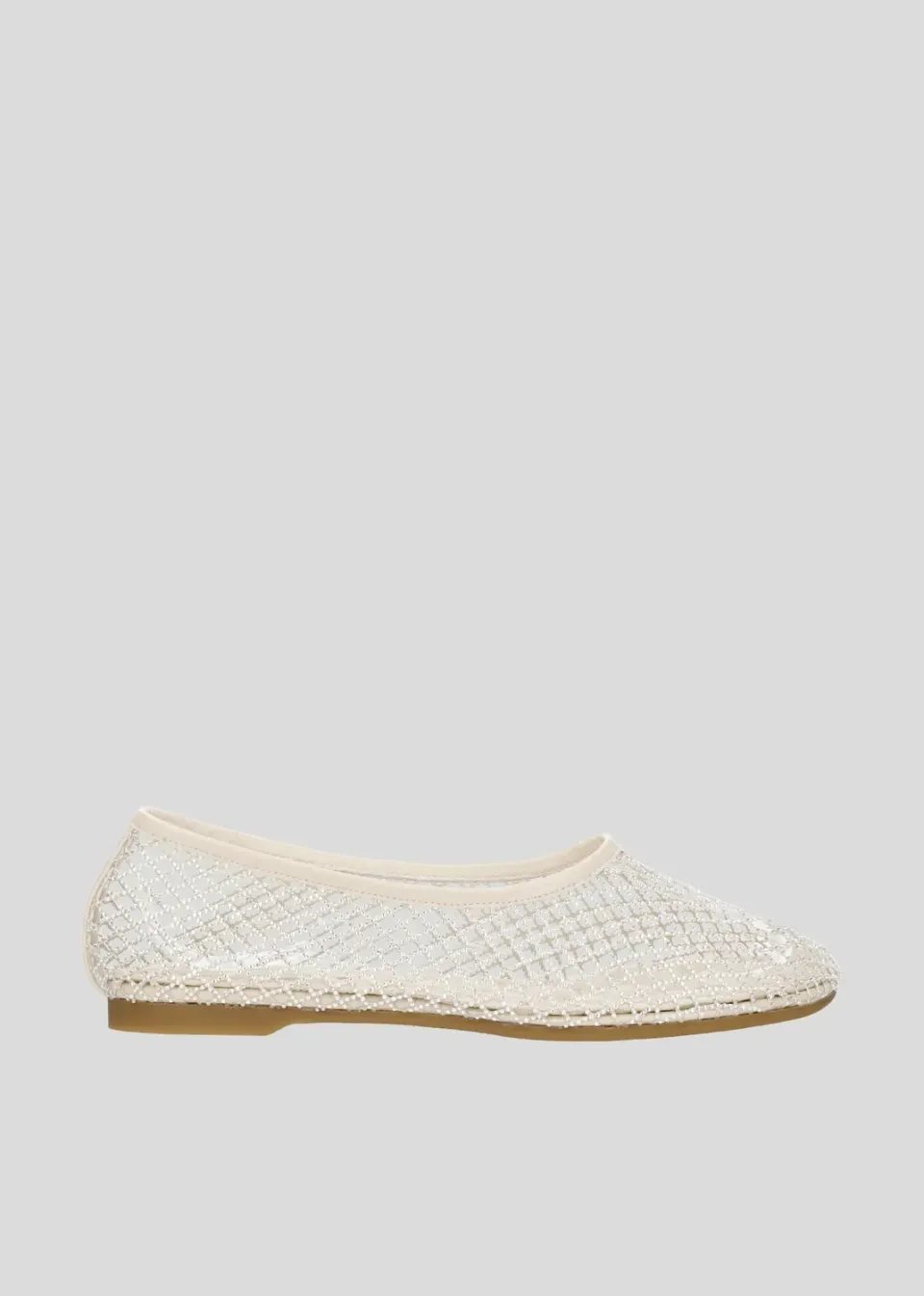 Lola Cruz Ruby ballerines blanc cassé plat