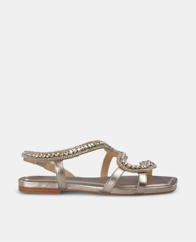 Alma en Pena V251966 sandales plates bronze strass