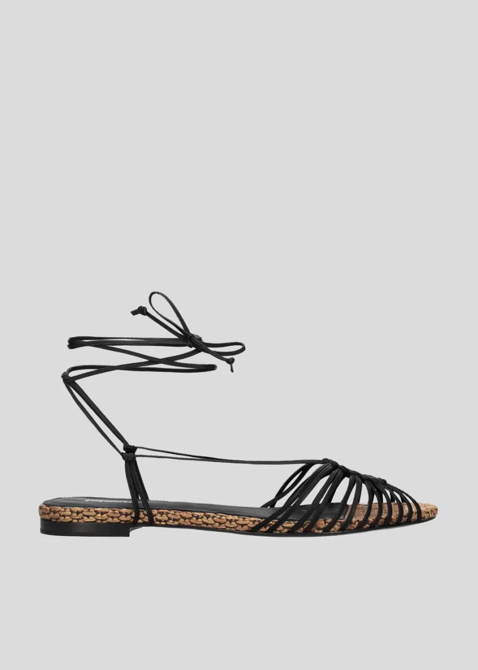 Lola Cruz Lulú sandales plates noires talon plat