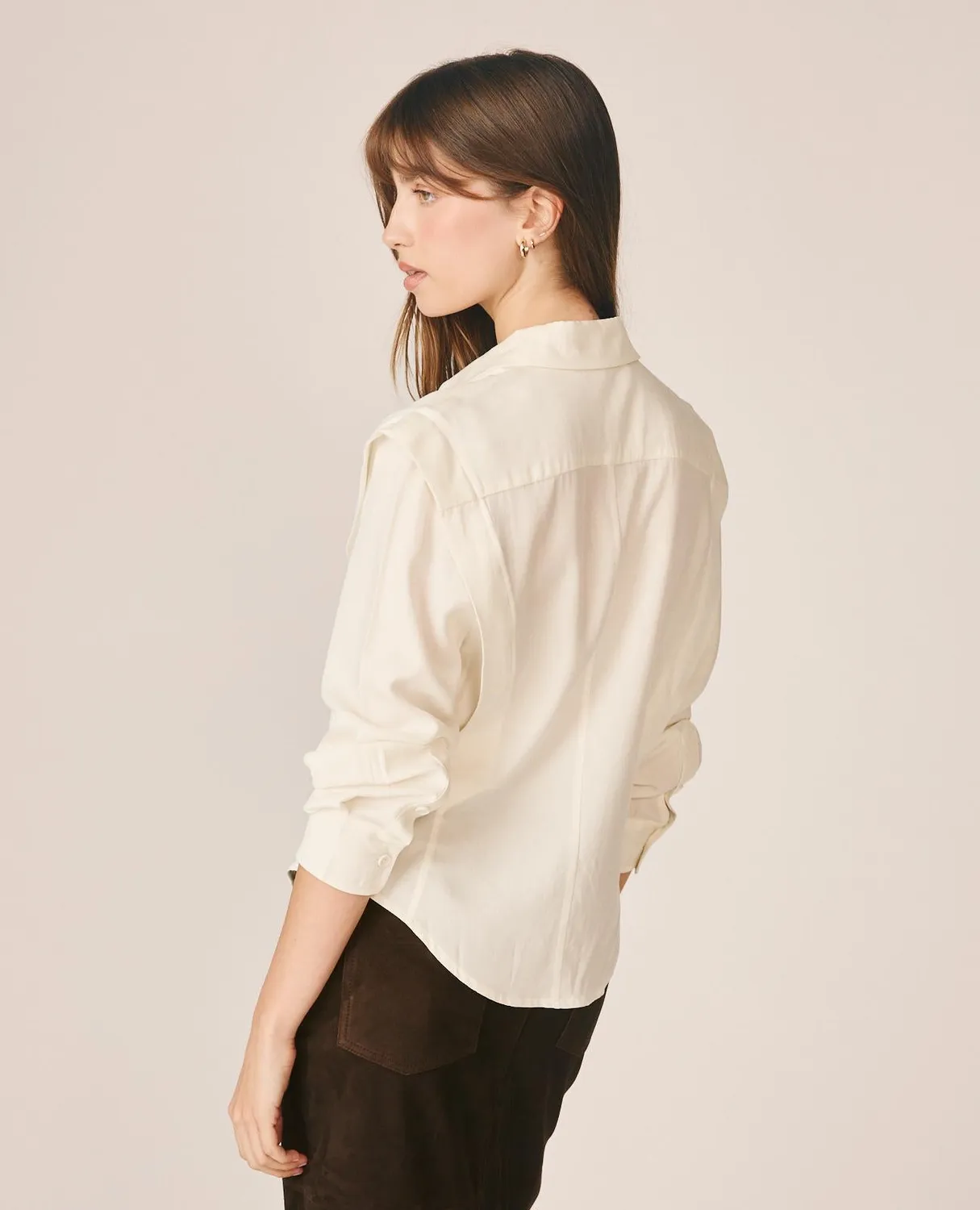 Alma en Pena I26CL0405 chemisier blanc stretch boutonné