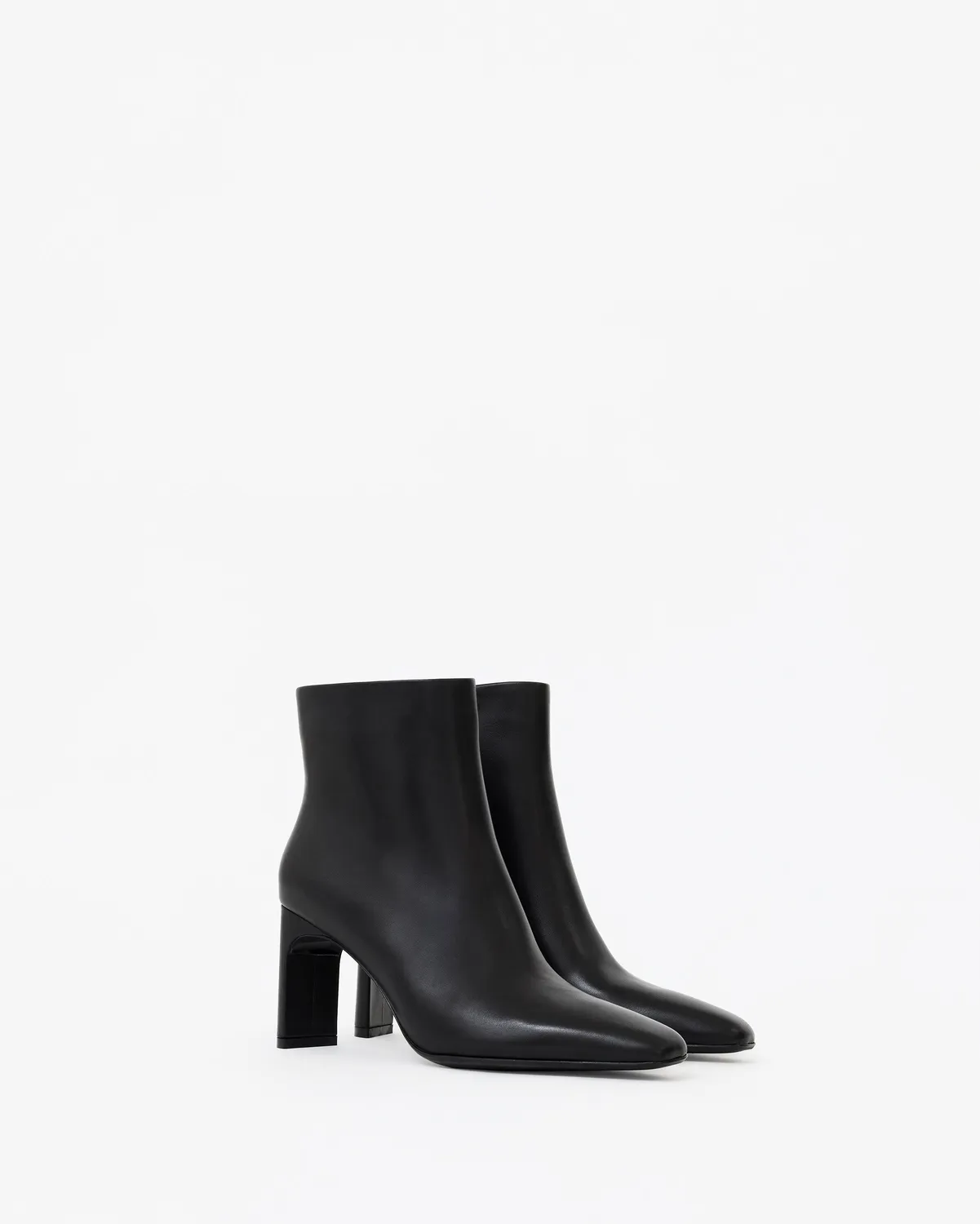 Mi/Mai Niels bottines cuir noir bout effilé talon droit