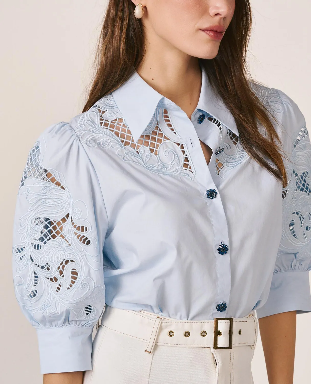 Alma en Pena V26CL0411 chemise popeline bleu