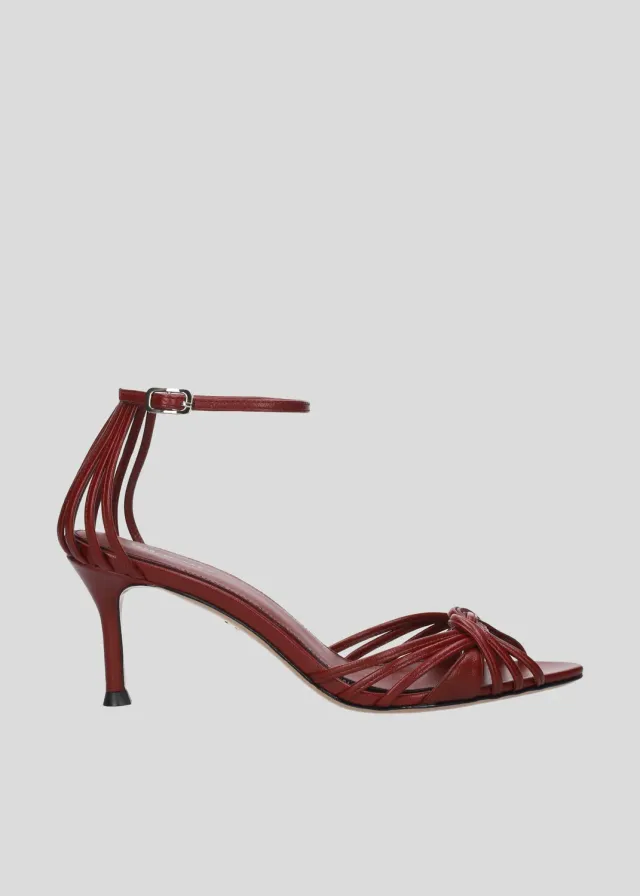 Lola Cruz Heura sandales talons bordeaux 6,5 cm
