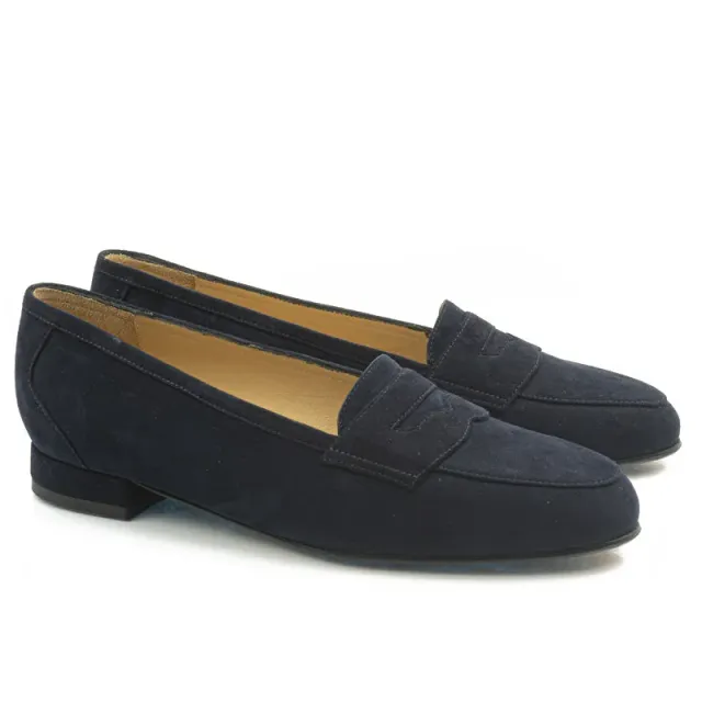 Bégum Paris Domino mocassins bleu marine chèvre velours