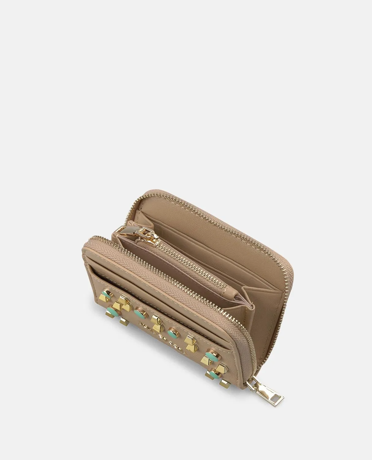 Alma en Pena V26WT011 portefeuille cuir clouté sable