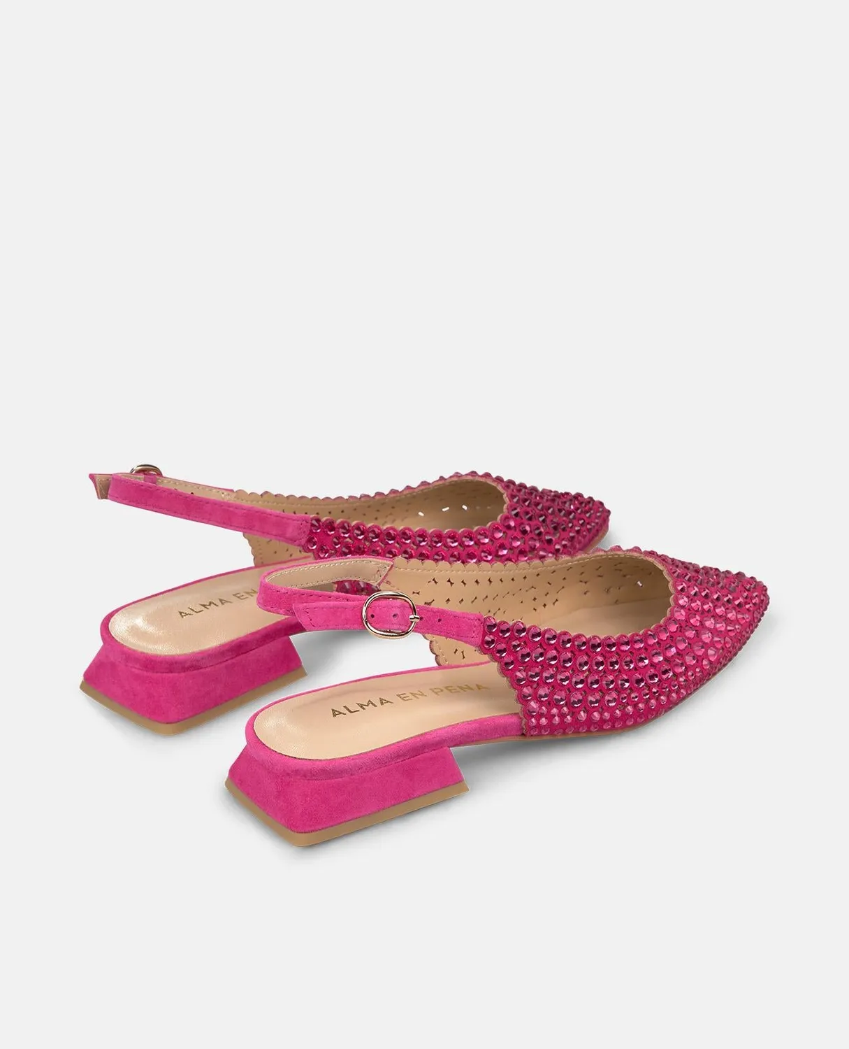 Alma en Pena V250488 ballerines fuchsia strass 2 cm