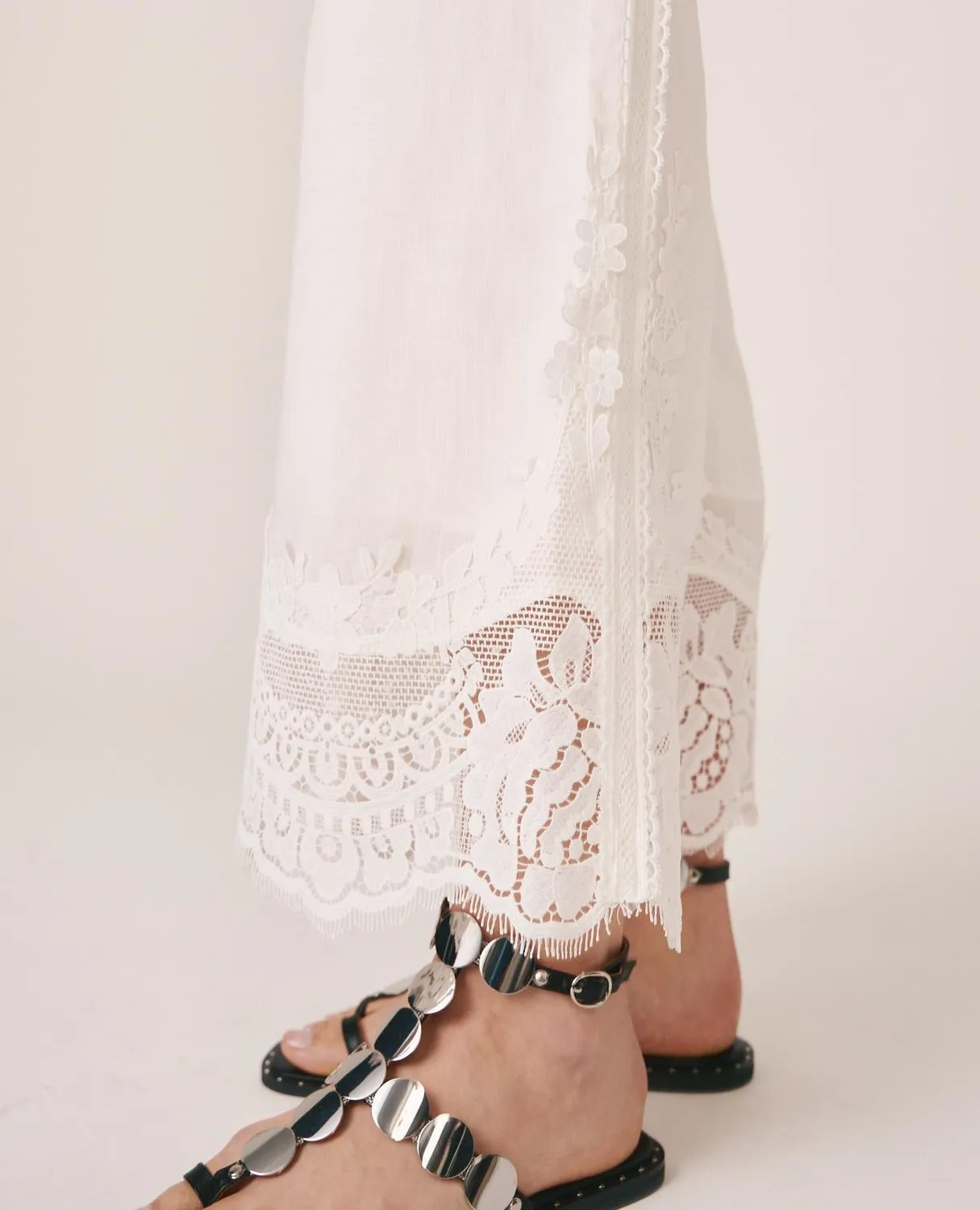 Alma en Pena V26CL1621 pantalon blanc lin