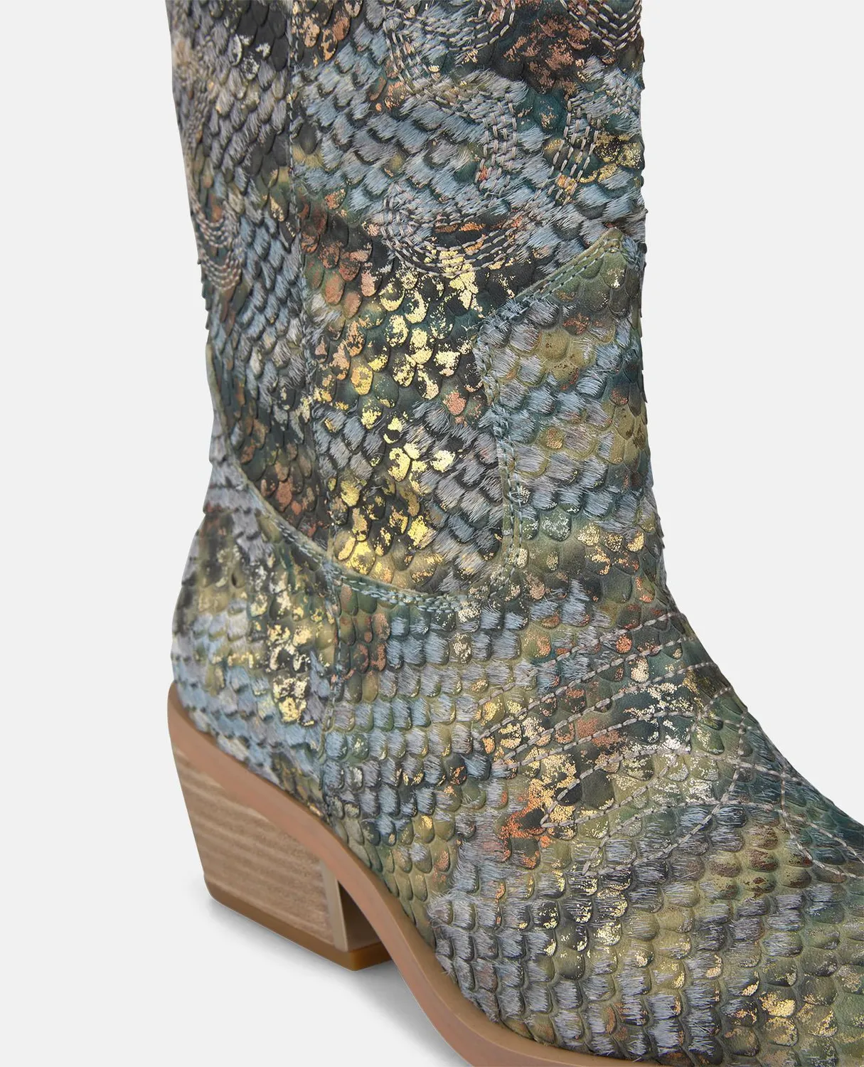 Alma en Pena V260254 bottes cowboy cuir bleu talon 5 cm