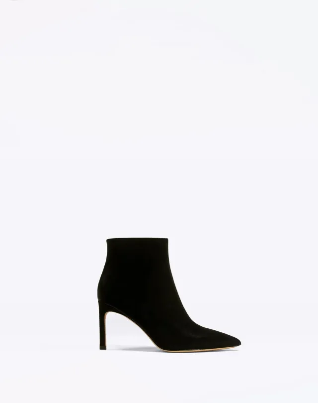 Mi/Mai Noura Black bottines talon 8 cm cuir noir