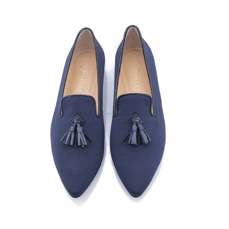 Bégum Paris Chistera ballerines marine gros grain