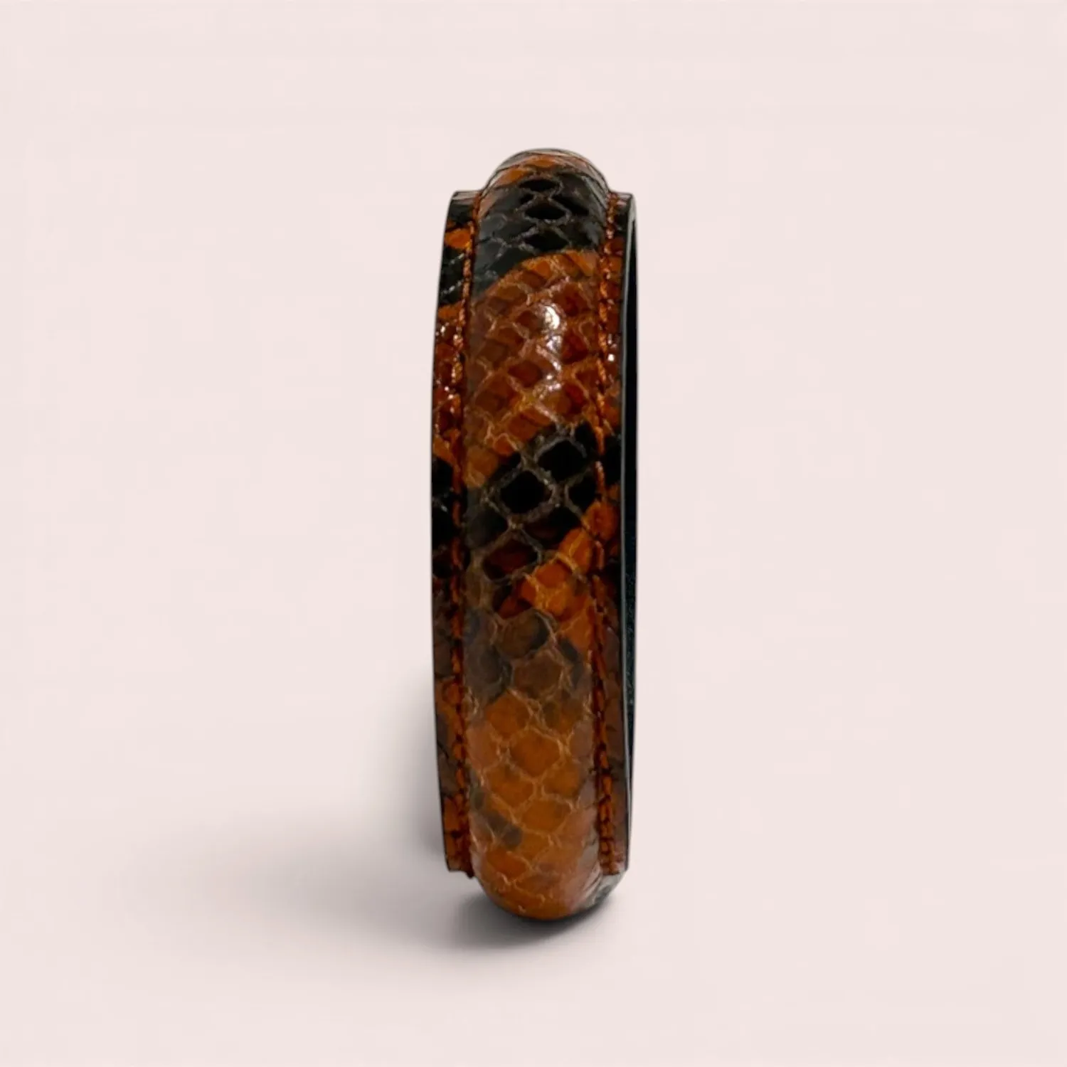Karine Arabian JONC bracelet cuir serpent châtaigne