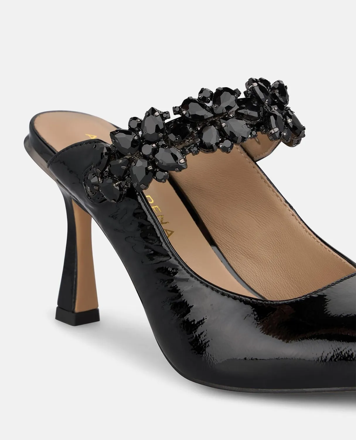Alma en Pena I260252 escarpins vernis noirs bride 8 cm