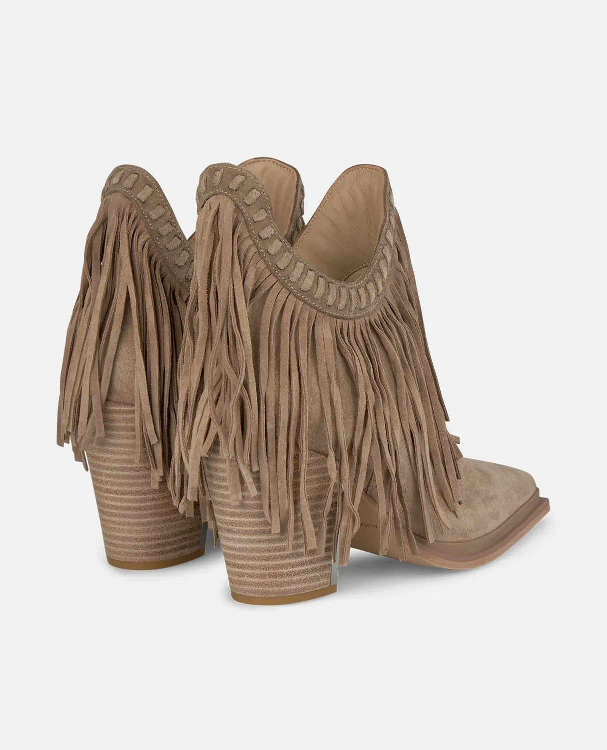 Alma en Pena I250710 bottine vison franges cuir 9,5 cm