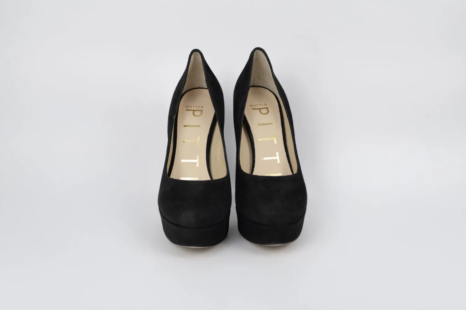 Matteo Pitti Ruby escarpins daim noir plateau 10 cm