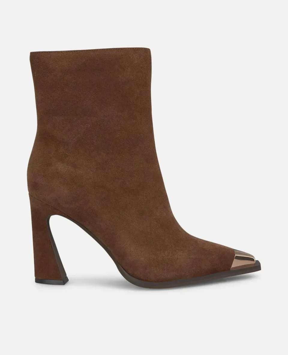 Alma en Pena I250646 bottines camel bout métal 9 cm