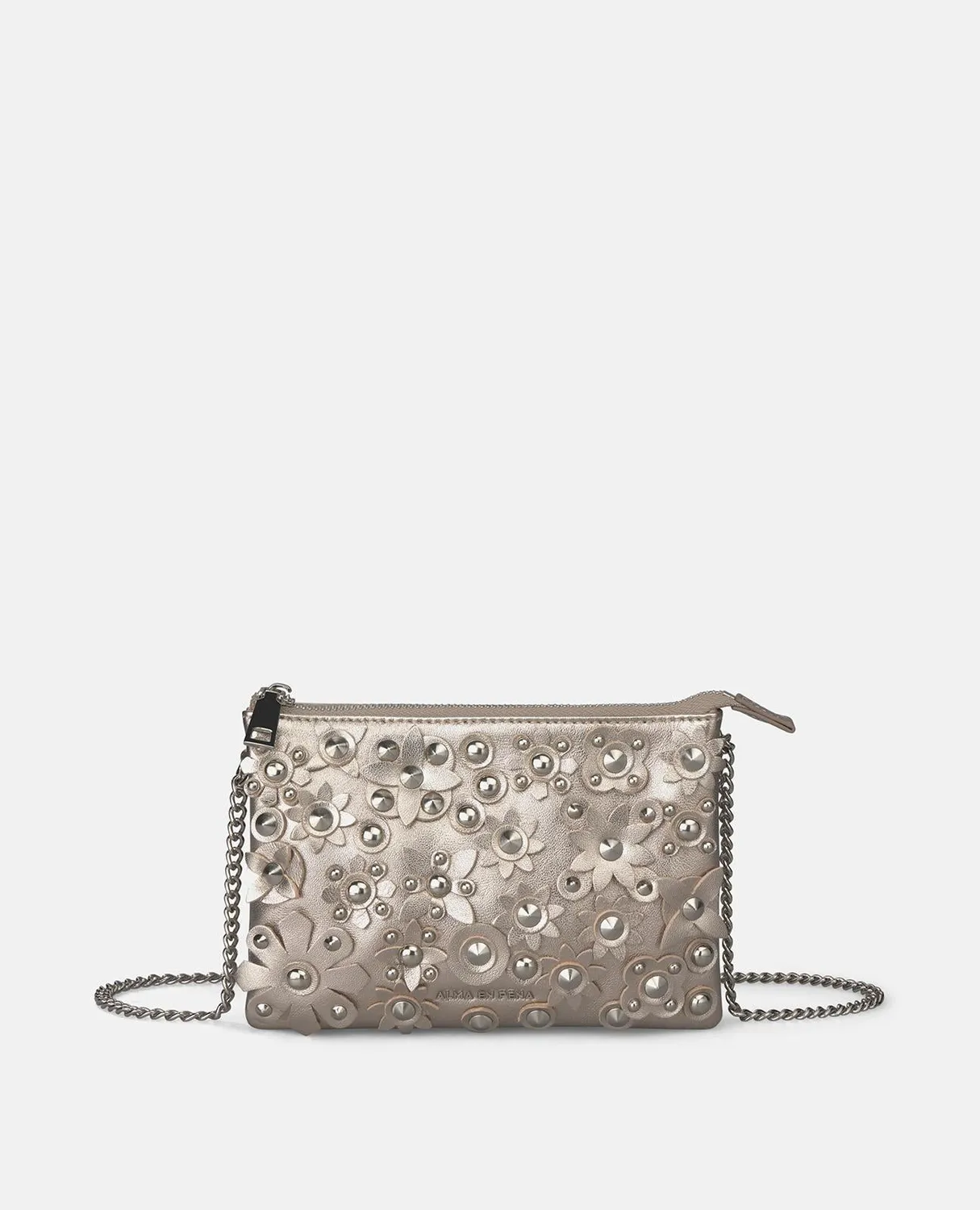 Alma en Pena V26BG050 sac bandoulière cuir bronze fleurs