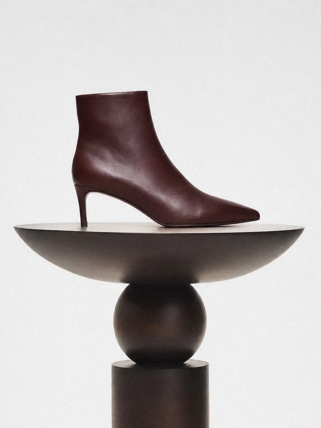 Mi/Mai Noura Low Burgundy bottine cuir talon 6 cm