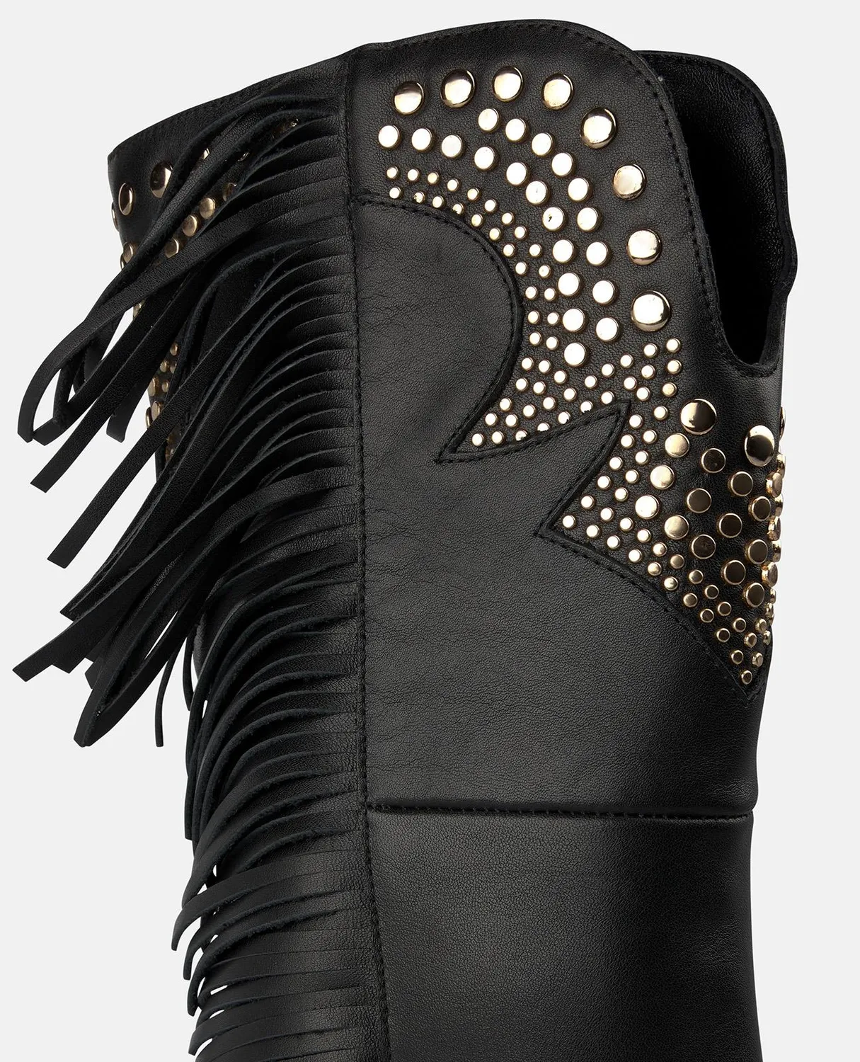 Alma en Pena I260716 bottes cowboy noires cuir cloutées