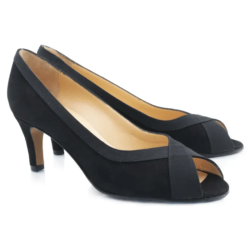Bégum Paris Gilda escarpins bout ouvert noir talon 5,5 cm