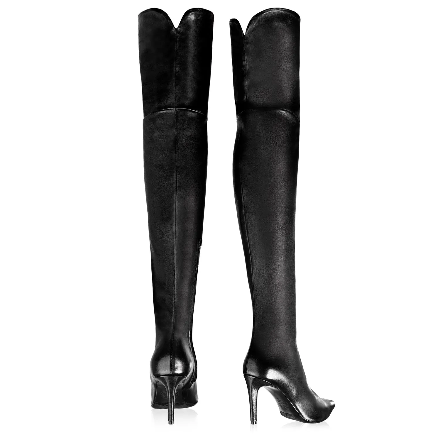 Maison Ernest Clelia 85 cuissarde noir cuir mat