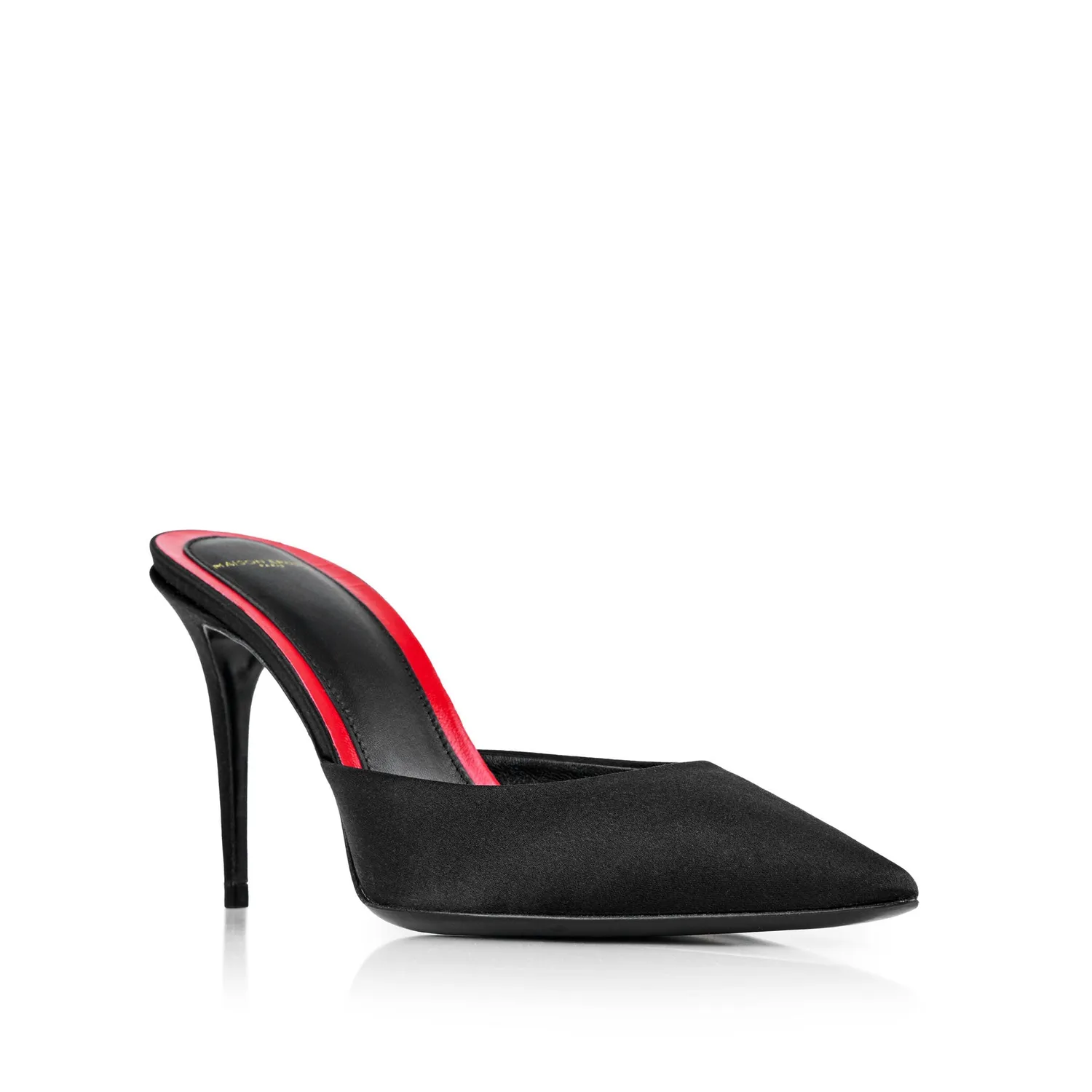 Maison Ernest Lux 85 mules noir satin talon 8,5 cm