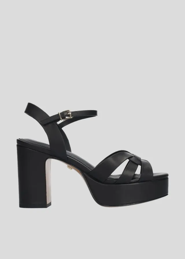 Lola Cruz Aria Platform 95 sandales à talons noir plateforme